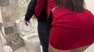 Office bathroom sex with a tall, big-assed secretary ends in a creamy creampie.