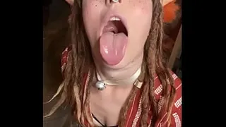 Fox Ears Olivia Makes Cute Animal Noises As She Drools on Big Dick