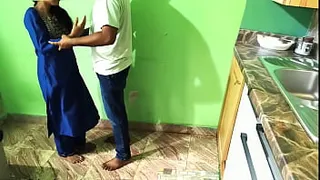 Indian Maid Daughter fucking in Kitchen
