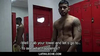Uncut Latino Bareback In Gym Shower