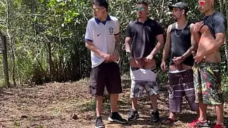 Orgy in the woods with football friends.