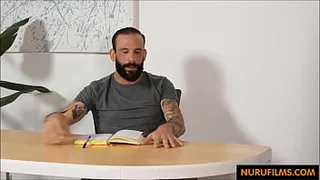 Lobby worker tests new masseuse