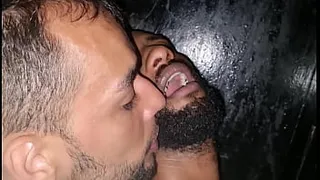 After the party, we got horny and we took a friend to eat in the booths - FULL RED
