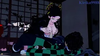 Mitsuri Kanroji and Shinobu Kocho and Daki and Tanjiro Kamado have intense sex - Demon Slayer Kimetsu no Yaiba Hentai