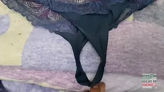 Finishing fucking, I feel like it and masturbate; How a good little slut Sophie Petite models her thong and her ass and helps me get my milk