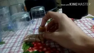 Milk candy enjoying yummy