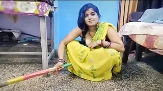 Indian sex. The owner's son fucked the maid after seeing her big boobs in his house