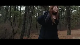 Two sick perverts take bubble butt MILF for a crawl into the woods