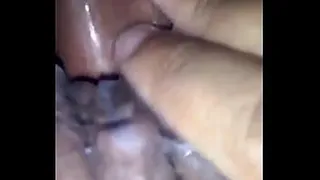 Filling the naughty girl's cunt with milk