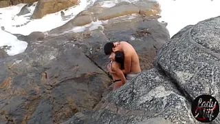 The paragliding instructor caught him eating her ass on the magic island