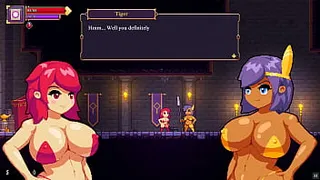 Scarlet Maiden [ Hentai game PornPlay ] Ep.1 Starpon lesbian fun with naughty goblin