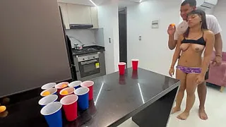I beat my shy stepsister by playing until I take off all her clothes and make her very horny with my nice penis, and we end up fucking hard and nice.