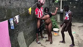 AT THE WELLSPRING, BOOTY BABBIE MET TWO OF HER NEIGHBORS WHO CAME TO ASSIST HER BUT IT TURNED TO BE A FUCKING SPREE WHICH RESULTED IN MULTIPLE BLOWJOBS, CUMSHOTS AND CREAMPIE. WATCH FULL VIDEO ON RED