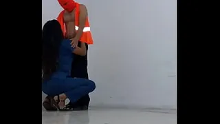 THE CLEANER WORKER GETS SEDUCED BY THE HOSPITAL NURSE AND THEN PUT ON THE CONDOM TO FUCK HER LIKE A SLUT. STANDING SEX IN THE OFFICE HALLWAYS