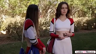Petite cheerleader masturbating her gf