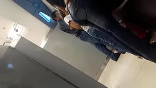Delicious Argentinian milf at cashier