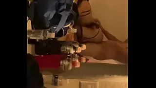 Slut in lingerie and with the cock inside