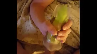 Milf jerking me with stroker