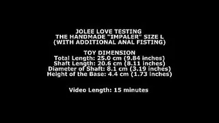 Jolee Love Testing The Handmade Impaler Size L (With Additional Anal Fisting) TWT280