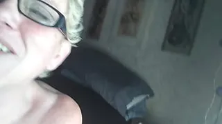 Sucking my real looking dildo