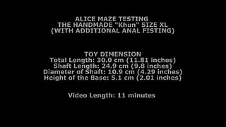 Alice Maze Testing The Handmade Khun Size XL (With Additional Anal Fisting) TWT329