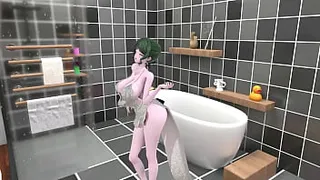 St. Louis Azur Lane Hentai Bathroom Undress Dance Tell Me Song Big Boobs Mmd 3D Green Hair (CLIP)