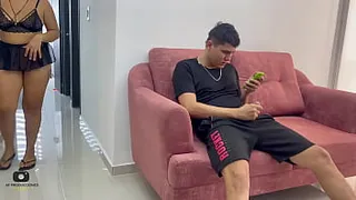 If you don't fuck me hard I'll tell my husband that you masturbate to my photos. Latina MILF stepmom gets fucked hard by greedy girl. H.L.