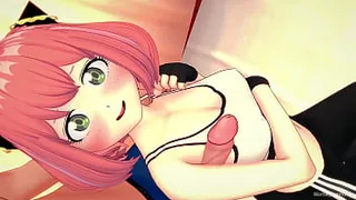 Anya finishes her exercises and now she's horny (hentai) (adult version)
