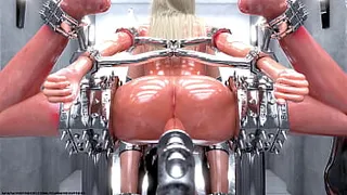 Blonde Slave in Metal Bondage - The Training!