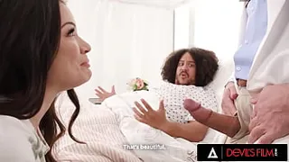 DEVILS FILM - Horny And Desperate Alison Rey Fucks Her Boyfirend's Doctor In Front Him