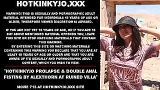 Hotkinkyjo prolapse & double anal fisting by AlexThorn at ruined villa