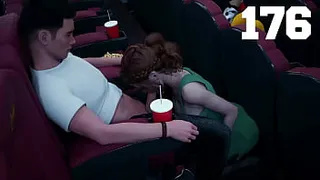 Being A DIK #176 - Busty Redhead Girlfriend Sucks My Big White Cock In The Cinema