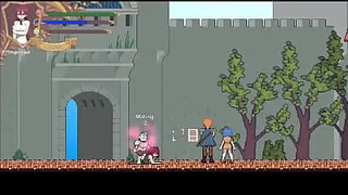 Hentai game. Pretty girl seduces men on the street.