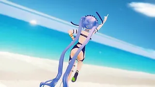 Fate Grand Order Stheno Hentai Undress Dance Beach Pop In 2 Song Small Tits Mmd 3D Blue Hair