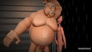 Old Fighter Fucking Twink - Animation