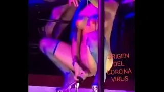 Girl picking up a bottle