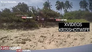 Obedient Cuckold Watches His Wife Kriss Hotwife Get Fucked By The Bahian Director On The Busy Public Beach, At Risk Of Being Caught.