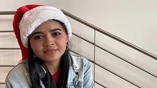 Petite Latina thought she was going to a Christmas photo shoot and ended up making a Christmas porn movie