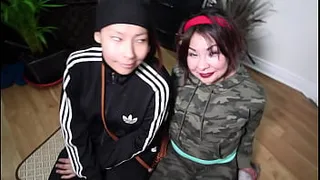 NDNgirls #12 - ""Happy Hour"" Double blowjob from 2 Cree Native American Indian teen 18yo lesbians with big tits who wanna try their first big black cock on NDNgirls native american porn site