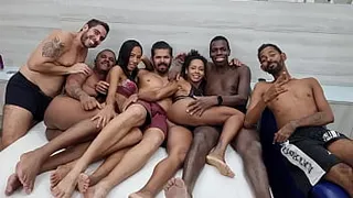 Behind the scenes of a mega orgy with the sluts Yasmin Ribeiro and Afrodite Hotwife