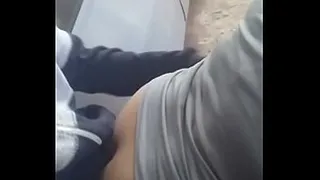 Fucking next to the car in a private parking lot