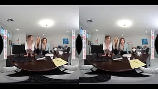 Your dillydallying in the office when your sexy, busty coworkers Bridgette B., Karma Rx, and Krissy Lynn storm in for your hard cock