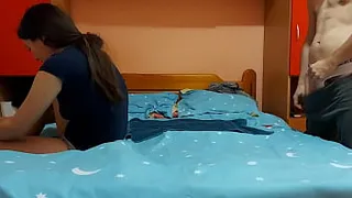 Tiny teen girl in nylon socks gets hard fucked by her boyfriend