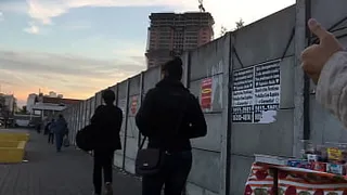 Nylon jacket on the way to the subway