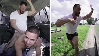 BAIT BUS - Buff Straight Guy Tricked Into Having Gay Sex With Joey Doves