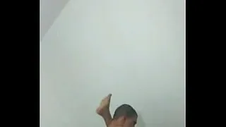 Dominican spying on friend shaving
