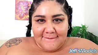 Cum Thirsty Fat BBW Crystal Blue Takes a Skinny Man's Cock