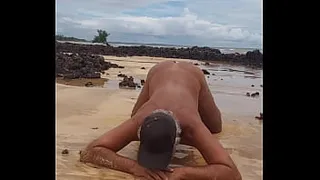 Ladysilva naked on the beach, what a hot ass with a tan line
