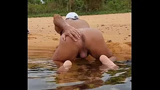 Ladysilva gay latina on the beach wanting a dick in her hot ass with a sexy tan line