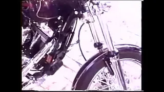 Stunning blonde cutie pie in black outfit is happy to polish with wax wonderful bike before riding big pecker of its owner motorhead